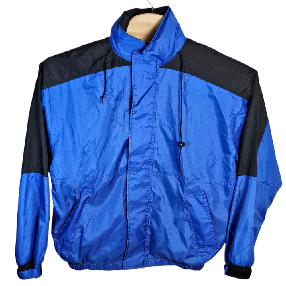 Vintage 90s Marlboro Unlimited‎ Full ZIP Blue Promo Nylon Lined Jacket Sz Medium